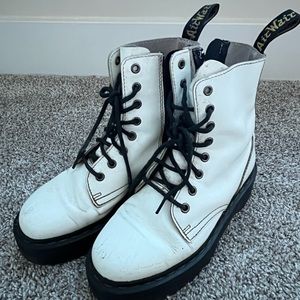 White platform doc martens
